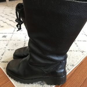 Women’s Black Tall Leather Winter Boots